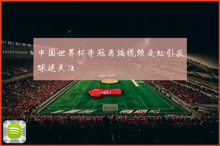 中国世界杯夺冠恶搞视频走红引发球迷关注