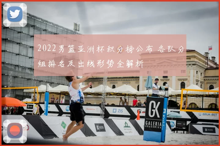 2022男篮亚洲杯积分榜公布 各队分组排名及出线形势全解析