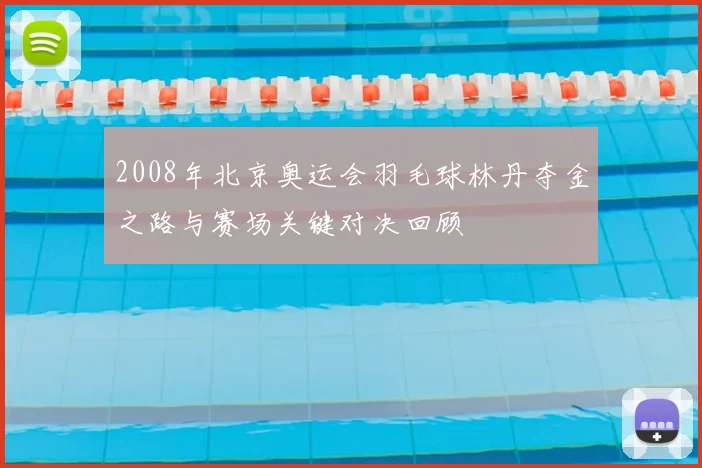 2008年北京奥运会羽毛球林丹夺金之路与赛场关键对决回顾